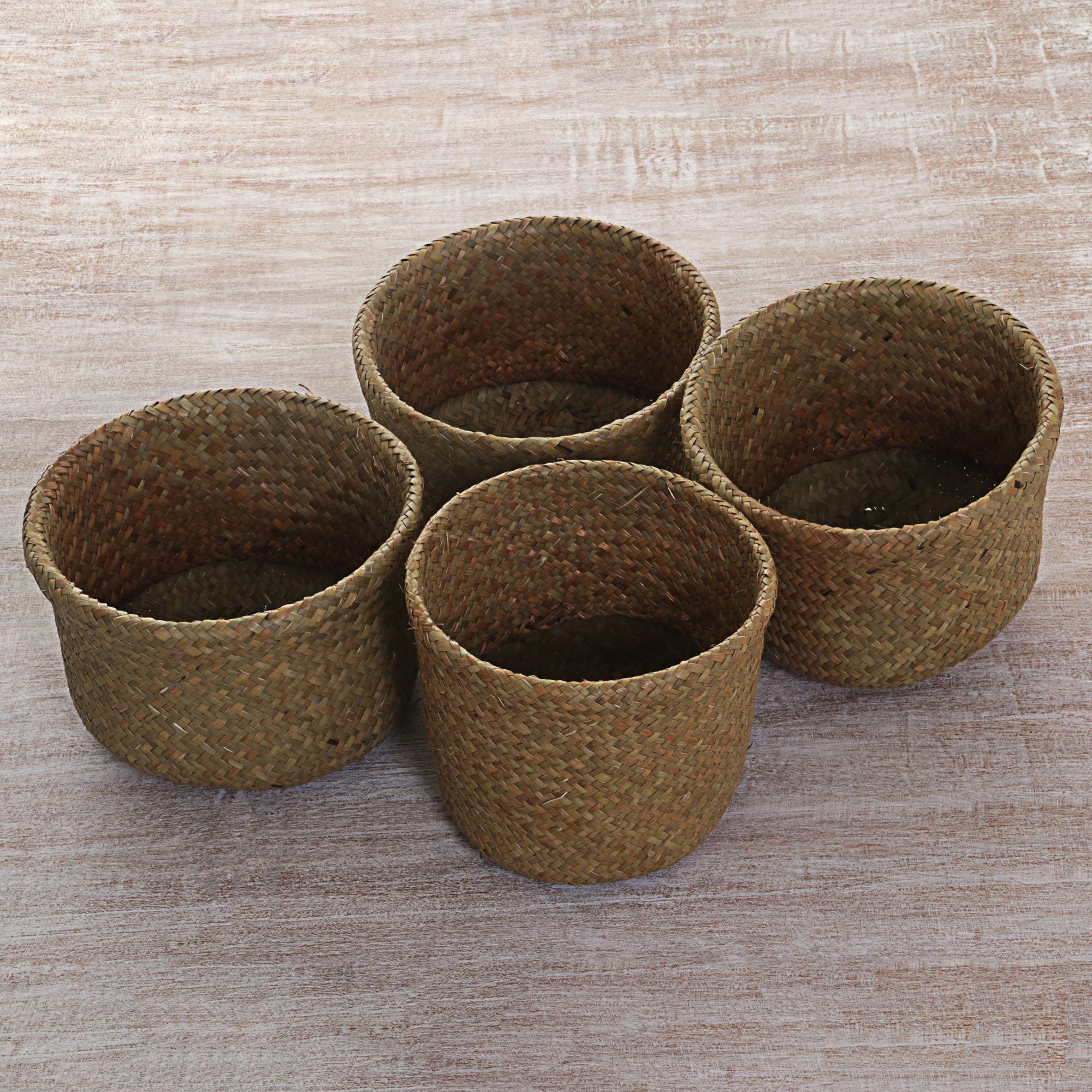 Hand Made Pandan Leaf Nesting Baskets (Set of 4) Indonesia Cozy