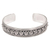Sterling silver cuff bracelet, 'Frangipani Line' - Hand Made Sterling Silver Floral Cuff Bracelet Indonesia thumbail