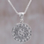Sterling silver pendant necklace, 'Frangipani Altar' - Circular Floral Sterling Silver Pendant Necklace Indonesia thumbail