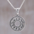 Sterling silver pendant necklace, 'Jepun Coin' - Hand Made Circle Sterling Silver Pendant Necklace Indonesia (image 2) thumbail
