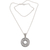 Collar colgante de plata esterlina - Collar con colgante de plata esterlina circular hecho a mano indonesia