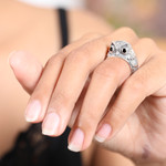 Garnet domed ring, 'Night Watcher in Red' - Sterling Silver Garnet Owl Domed Ring from Indonesia