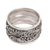 Sterling silver wide band ring, 'Strand of Nature' - Hand Made Sterling Silver Band Ring from Indonesia (image 2b) thumbail