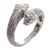 Sterling silver wrap ring, 'Sea Serpent' - Hand Made Sterling Silver Snakes Wrap Ring Indonesia thumbail