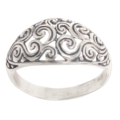 Hand Made Openwork Sterling Silver Cocktail Ring