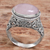Rose quartz single stone ring, 'Bali Eye in Pink' - Sterling Silver Rose Quartz Single Stone Ring from Indonesia (image 2) thumbail