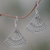 Sterling silver dangle earrings, 'Legong Fans' - Fan Shaped Sterling Silver Dangle Earrings from Indonesia
