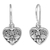 Sterling silver dangle earrings, 'Heart Blossom' - Sterling Silver Floral Heart Dangle Earrings from Indonesia