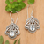 Blue topaz dangle earrings, 'Summer Raindrops' - Sterling Silver Blue Topaz Floral Dangle Earrings