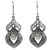 Cultured pearl dangle earrings, 'Pearl Curves' - Sterling Silver Cultured Pearl Dangle Earrings (image 2a) thumbail