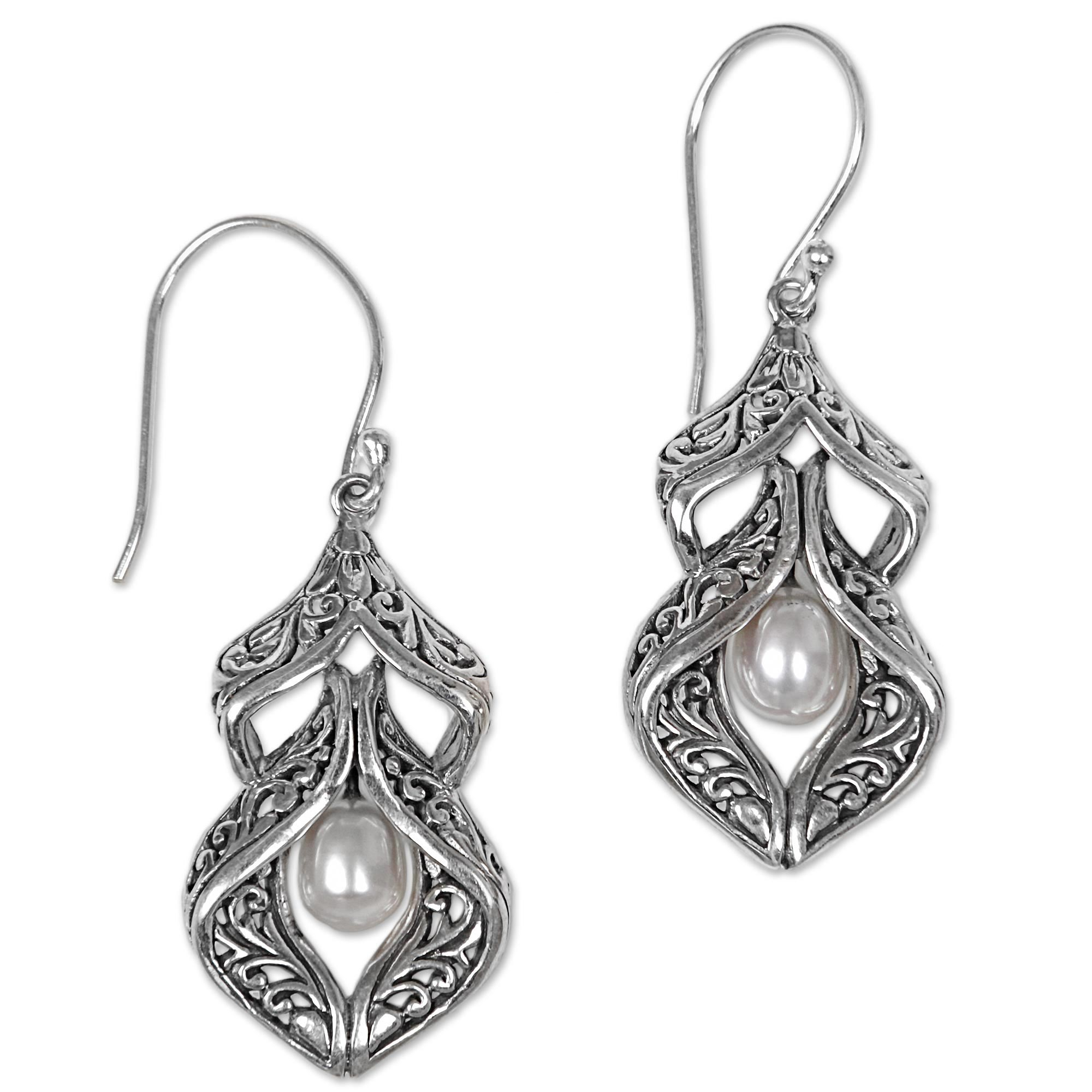 UNICEF Market | Sterling Silver Cultured Pearl Dangle Earrings - Pearl ...