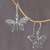 Pendientes colgantes de plata de ley - Pendientes colgantes de mariposa de plata esterlina de Indonesia
