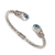 Gold accented blue topaz cuff bracelet, 'Dragonfly Den in Blue' - Gold Accent Blue Topaz Cuff Bracelet from Indonesia (image 2d) thumbail