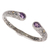 Gold accented amethyst cuff bracelet, 'Fern Canopy' - Amethyst Sterling Silver Gold Accent Cuff Bracelet Indonesia (image 2c) thumbail
