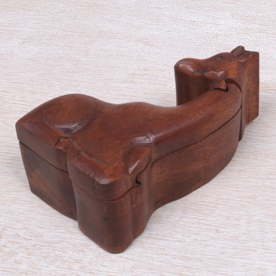 caja de rompecabezas de madera - Caja de rompecabezas de madera con forma de jirafa tallada a mano de Indonesia