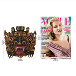 Wood mask, 'Bali Barong' - Hand Made Gold Colored Wood Mask from Indonesia