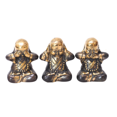 Bronze Sculptures of Buddha (Set of 3) from Indonesia
