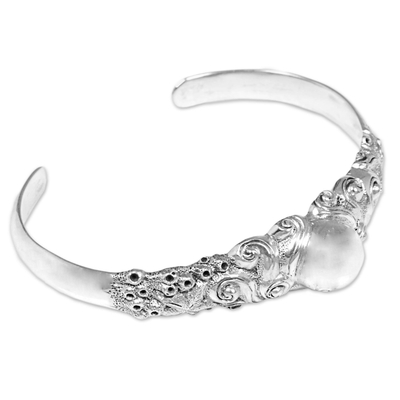Sterling silver cuff bracelet, 'Octopus of the Deep' - Sterling Silver Cuff Bracelet of an Octopus from Indonesia