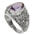 Amethyst single-stone ring, 'Worried Owl' - Sterling Silver Amethyst Single Stone Ring from Indonesia (image 2d) thumbail