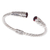 Garnet cuff bracelet, 'Refined Red' - Red Garnet Sterling Silver Cuff Bracelet Floral Rope Pattern (image 2c) thumbail