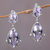 Amethyst dangle earrings, 'Magnolia Curls' - Faceted Amethyst and Silver Dangle Earrings from Bali (image 2) thumbail