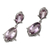 Amethyst dangle earrings, 'Magnolia Curls' - Faceted Amethyst and Silver Dangle Earrings from Bali (image 2b) thumbail