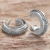 Sterling silver half-hoop earrings, 'Dotted Horseshoes' - Sterling Silver Semicircle Half-Hoop Earrings from Indonesia (image 2b) thumbail