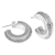 Sterling silver half-hoop earrings, 'Dotted Horseshoes' - Sterling Silver Semicircle Half-Hoop Earrings from Indonesia (image 2d) thumbail