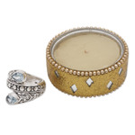 Blue topaz cocktail ring, 'Blue Udeng' - Blue Topaz Multi-Stone Cocktail Ring from Indonesia