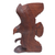 Wood sculpture, 'Flying Brown Eagle ' - Hand Carved Realistic Wood Eagle Sculpture from Bali thumbail