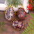 Batik wood ornaments, 'Kawung Eggs' (set of 3) - Hand Made Batik Wood Ornaments (Set of 3) from Indonesia (image 2b) thumbail