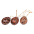 Batik wood ornaments, 'Kawung Eggs' (set of 3) - Hand Made Batik Wood Ornaments (Set of 3) from Indonesia (image 2c) thumbail