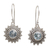 Blue topaz dangle earrings, 'Blue Sunshine' - Hand Crafted Blue Topaz Sterling Silver Dangle Earrings