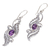 Amethyst dangle earrings, 'Morning Garden' - Amethyst Sterling Silver Dangle Earrings from Indonesia