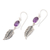 Amethyst dangle earrings, 'Passionate Hope' - Handmade Sterling Silver and Amethyst Dangle Earrings