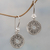 Sterling silver dangle earrings, 'Jepun Coins' - Hand Made Sterling Silver Dangle Earrings Floral Indonesia (image 2) thumbail