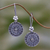 Sterling silver dangle earrings, 'Frangipani Altar' - Hand Made Sterling Silver Dangle Earrings Cicular Indonesia (image 2) thumbail
