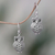 Onyx dangle earrings, 'Ebony Eyes' - Sterling Silver Onyx Owl Dangle Earrings from Indonesia (image 2) thumbail