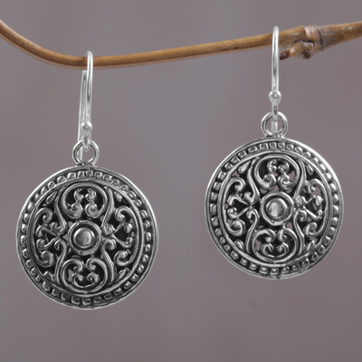 Sterling silver dangle earrings, 'Perfect Alignment' - Handcrafted Sterling Silver Dangle Earrings from Bali