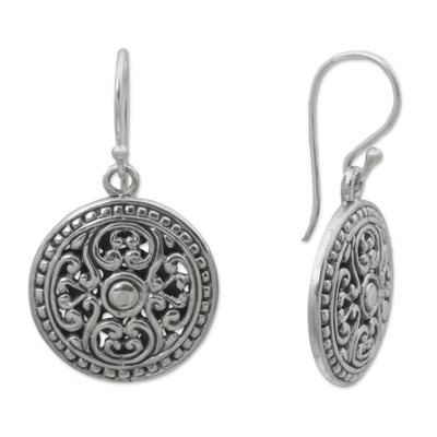 Sterling silver dangle earrings, 'Perfect Alignment' - Handcrafted Sterling Silver Dangle Earrings from Bali
