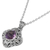 Amethyst pendant necklace, 'Swirling Purple' - Sterling Silver and Amethyst Pendant Necklace Indonesia (image 2c) thumbail