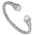 Cultured pearl cuff bracelet, 'Intricacy' - Sterling Silver and Cultured Pearl Cuff Bracelet