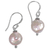 Cultured pearl dangle earrings, 'Solitary Moons' - Hand Made Pink Cultured Pearl Dangle Earrings from Indonesia
