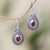 Garnet dangle earrings, 'Crimson Fables' - Sterling Silver Garnet Dangle Earrings Spiral Indonesia (image 2) thumbail
