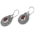 Garnet dangle earrings, 'Crimson Fables' - Sterling Silver Garnet Dangle Earrings Spiral Indonesia (image 2b) thumbail