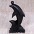 Holzstatuette - Balinesische handgeschnitzte Holzstatuette von Delfinen in Schwarz
