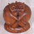 Holzskulptur - Handgeschnitzte Skulptur von zwei Affen aus Indonesien