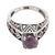 Amethyst cocktail ring, 'Sky Goddess Temple' - 925 Silver Solitaire Ring Artisan Crafted with Amethyst thumbail