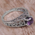 Amethyst cocktail ring, 'Sky Goddess Temple' - 925 Silver Solitaire Ring Artisan Crafted with Amethyst (image 2b) thumbail