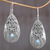 Sterling silver dangle earrings, 'Silver Crest' - Sterling Silver and Reconstituted Turquoise Dangle Earrings (image 2) thumbail